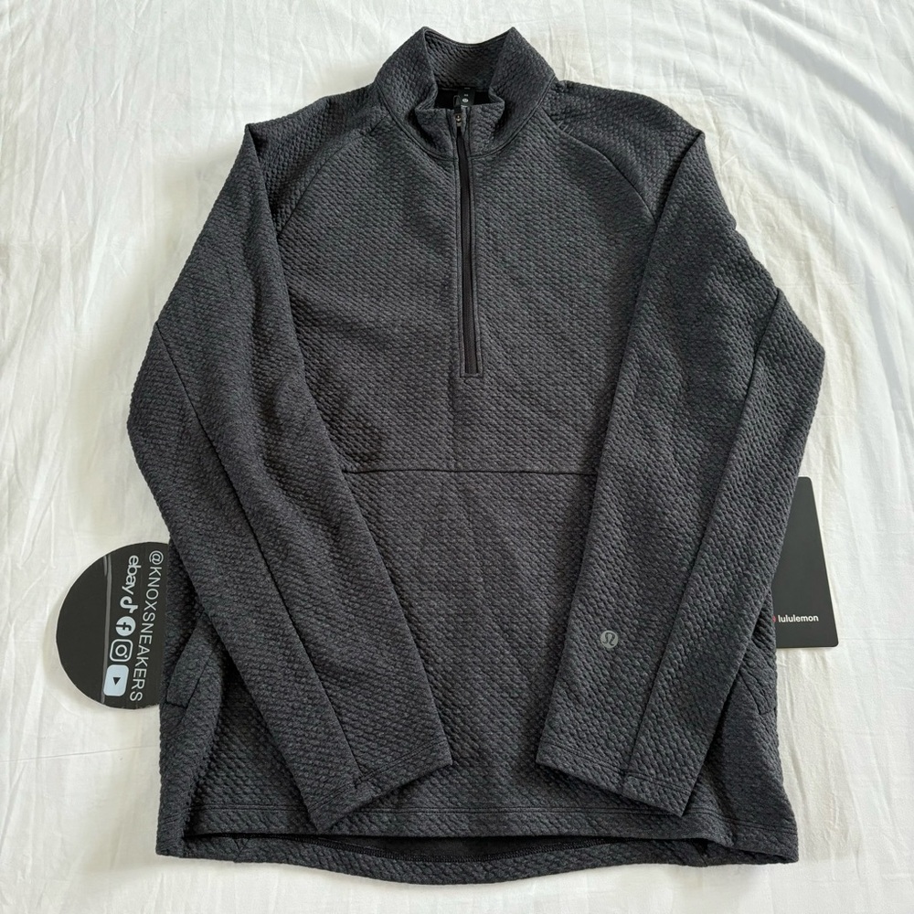 Lululemon At Ease 1/2 Half Zip Pullover Sweater HBLK/BLK Black Mens Size XS